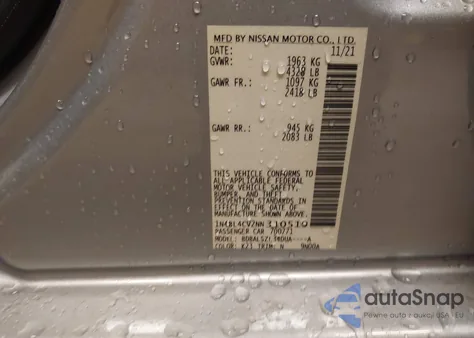 2022 Nissan Altima Sr Fwd из США, поврежденный, VIN 1N4BL4CV2NN310519